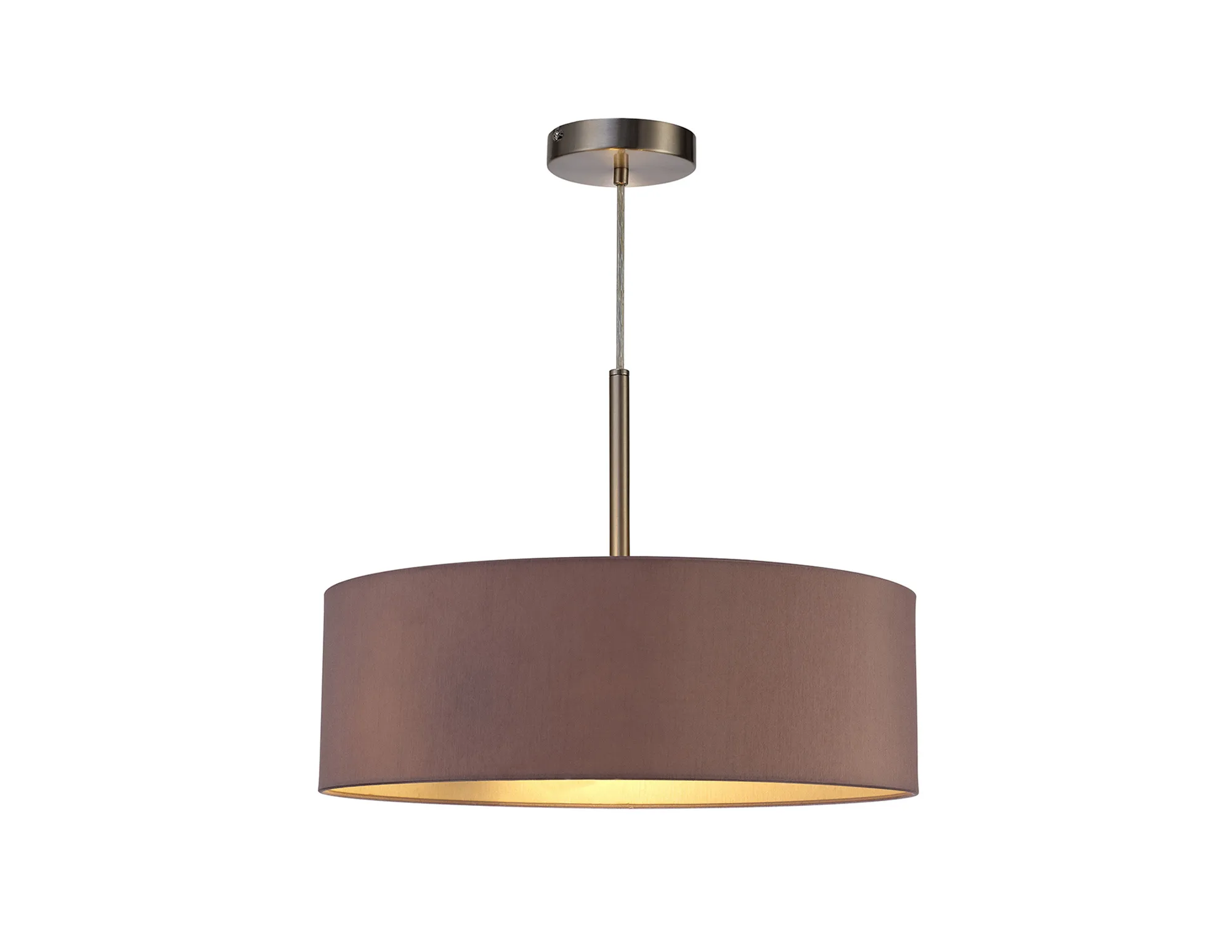 Baymont 45cm 3 Light Pendant Satin Nickel, Taupe/Halo Gold DK0718  Deco Baymont SN TA